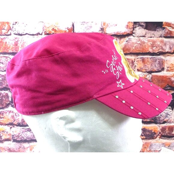 VTG Hannah Montana Pink "Secret Star" Rhinestone Embellished Cap Youth Size - Picture 2 of 7